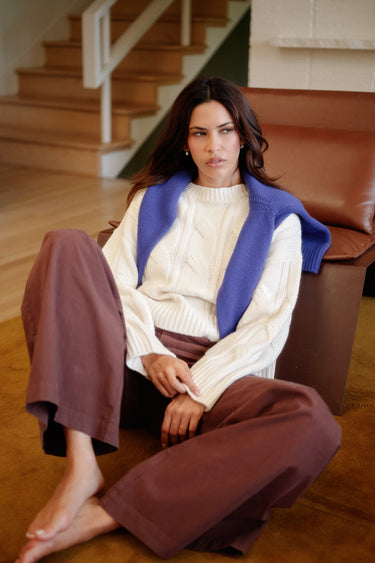 TRISTAN CREWNECK PULLOVER | GARDENIA