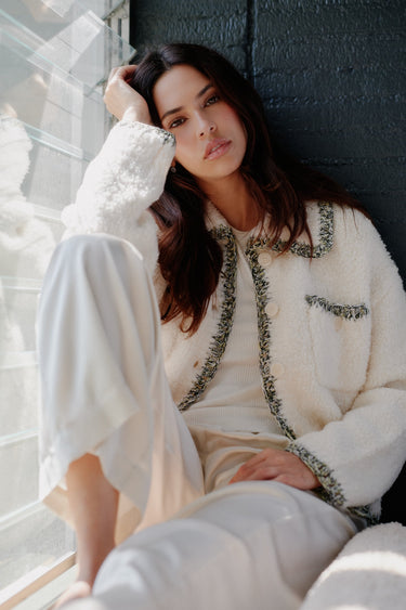 PHOEBE KNIT JACKET | GARDENIA