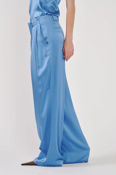GEORGIE PLEATED STRAIGHT LEG in coastal blue