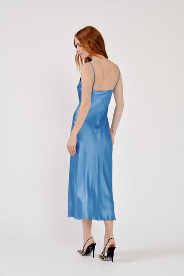 TAYLOR V-NK BIAS CUT DRESS in coastal blue