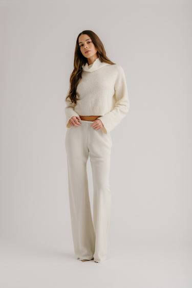 NAOMI BIAS CUT SILK PANT | GARDENIA