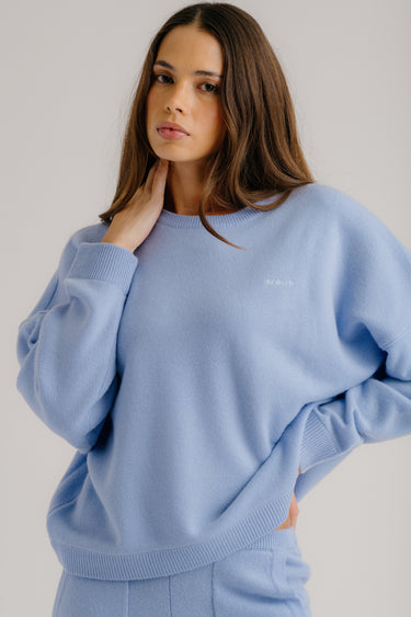 ROMY CASHMERE BLEND CREWNECK SWEATSHIRT | AZUREOUS