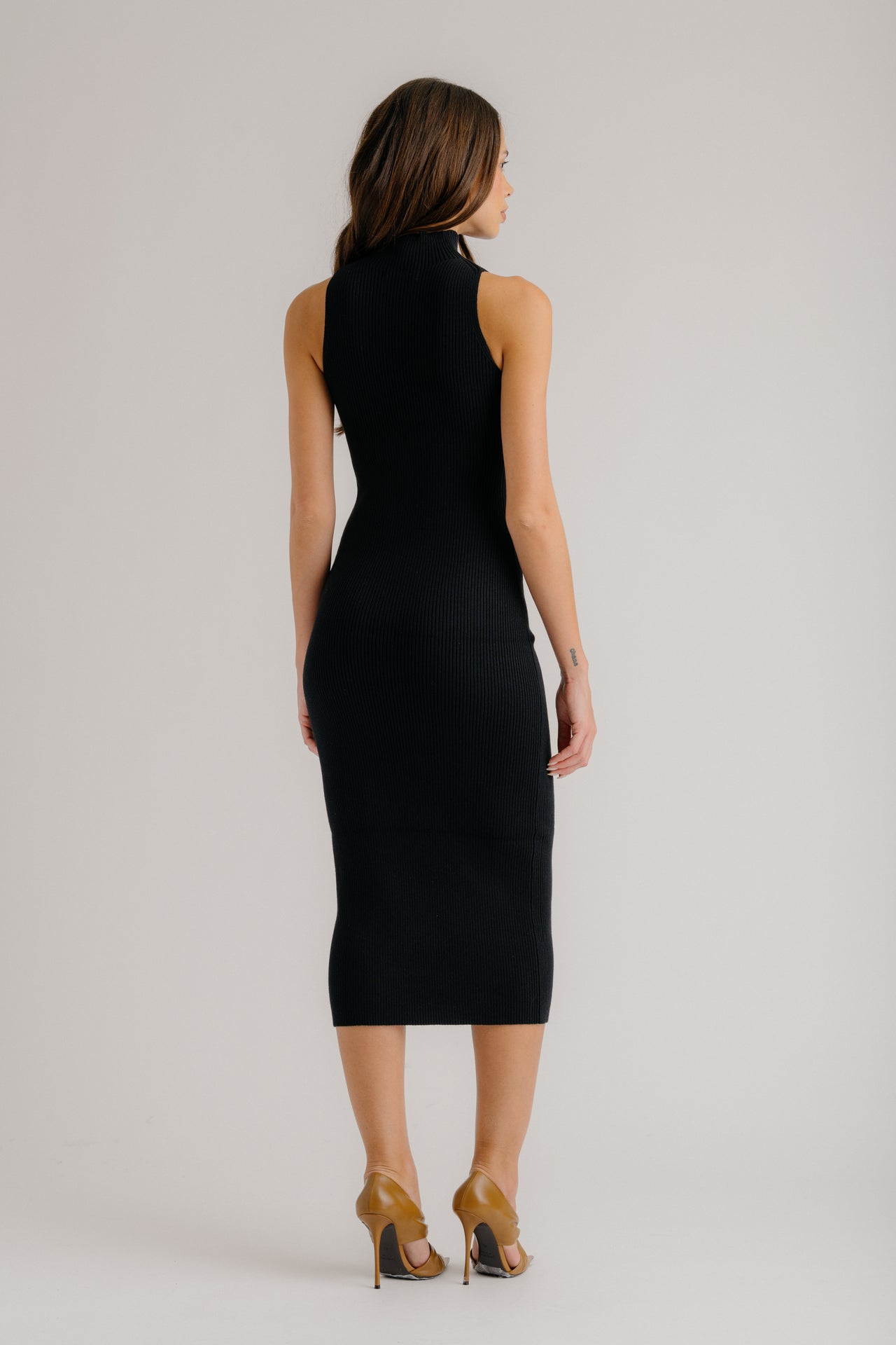LAUREN MOCK NECK FITTED DRESS