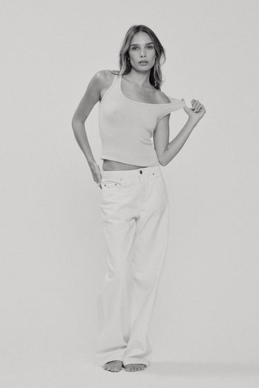 COCO SCOOP NECK TANK in gardenia