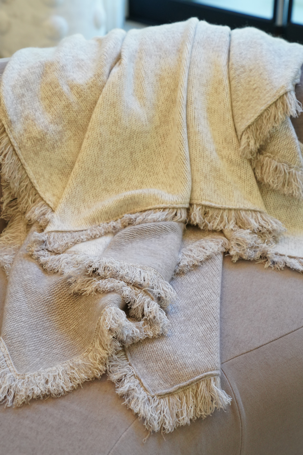 COLETTE CASHMERE  BLANKET | OMBRE TOAST