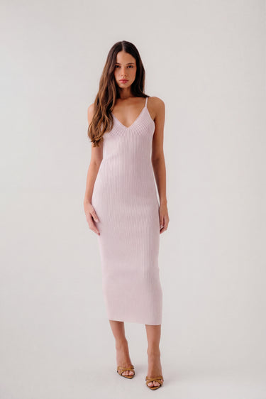 ALLISON RIBBED DRESS W/ LACE | LUNAR