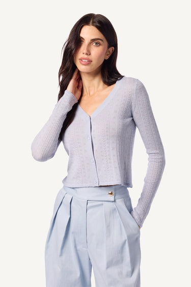 VINCENT POINTELLE CASHMERE KNIT CARDIGAN | WHISPER