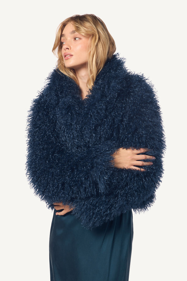 SHAE RELAXED FAUX FUR COAT | COMPASS