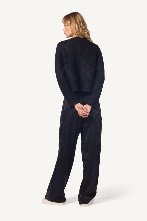 LENON SILK UTILITY PULL ON PANT | BLACK