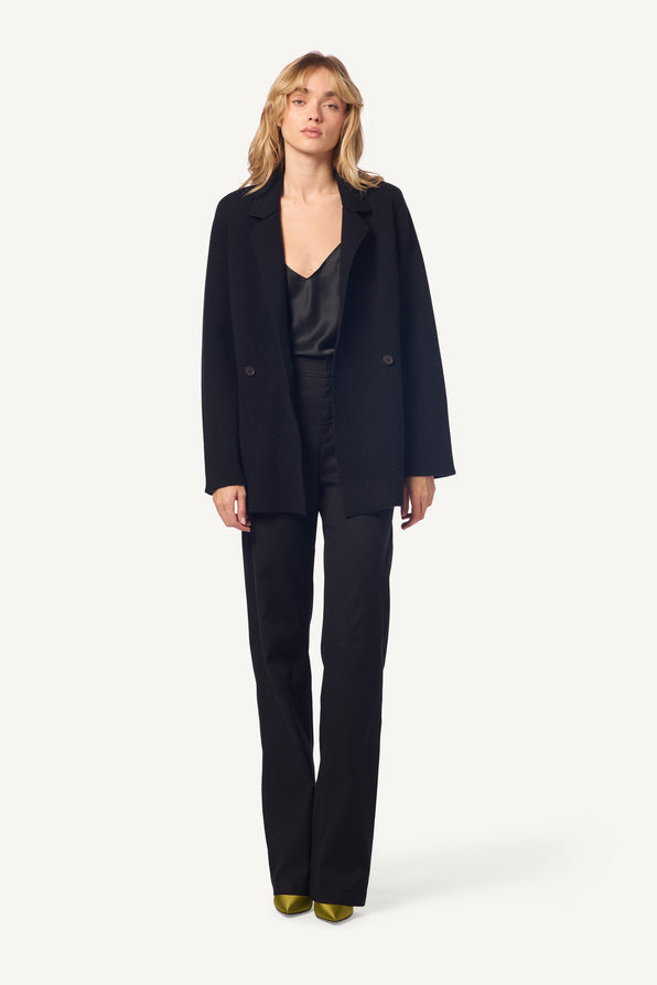 VIVIAN RELAXED DOUBLE BREASTED CASHMERE BLAZER | BLACK