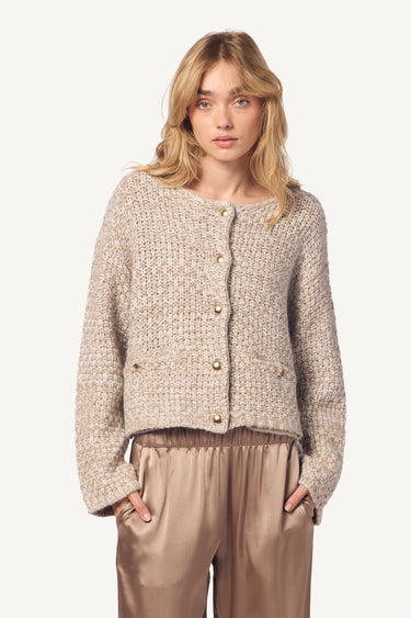 CHARLENE CROPPED WELT POCKET CASHMERE JACKET | ECOGRAVEL MULTI