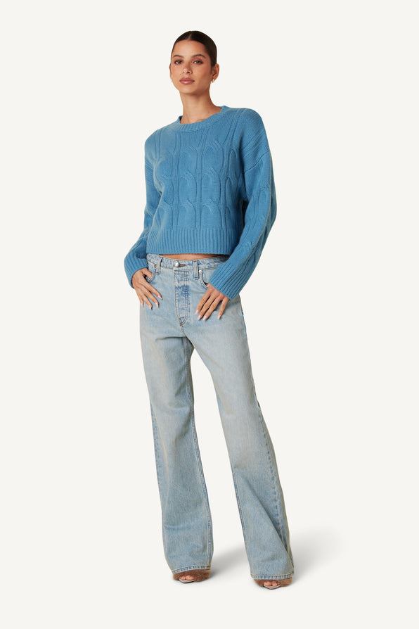 TRISTAN CABLE KNIT SWEATER | CAMEO