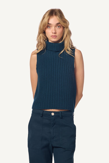 SAIGE CROPPED CASHMERE TURTLENECK | COMPASS