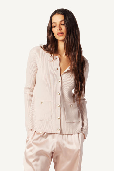 LAKE CASHMERE RIB KNIT CARDIGAN | LUNAR