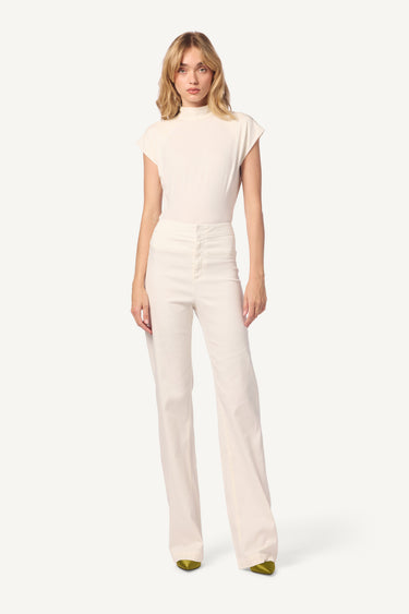 SUNNY HIGH RISE FULL LENGTH PANT | GARDENIA