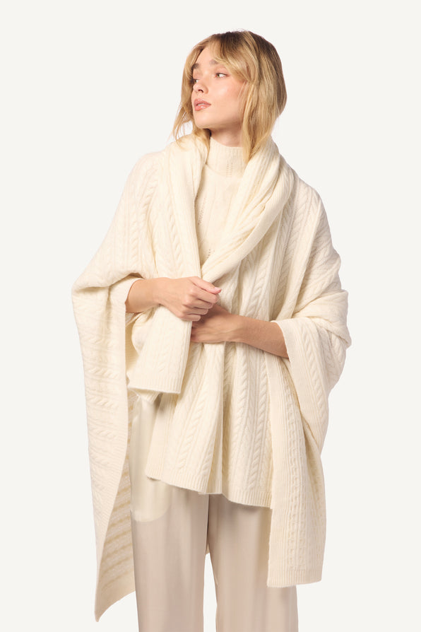 CORA CASHMERE THROW  | GARDENIA