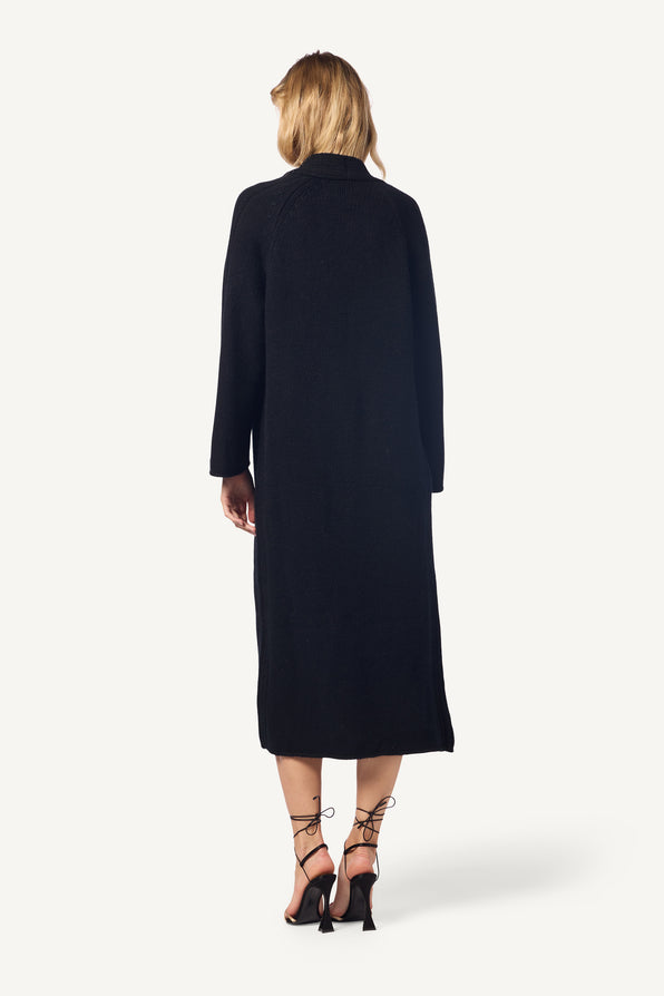 MERCEDES BRUSHED CASHMERE DUSTER SOLID | BLACK