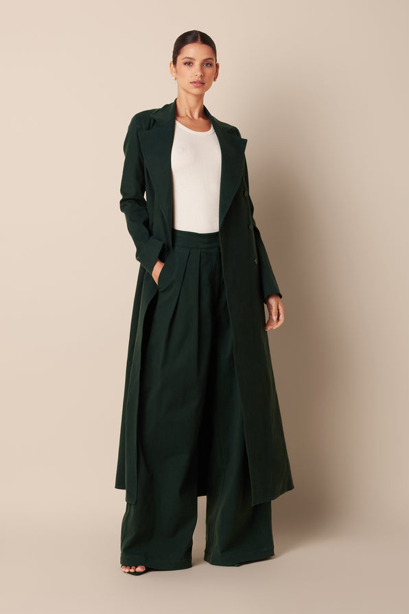 ANAHIT TWILL COAT | DEEP FOREST