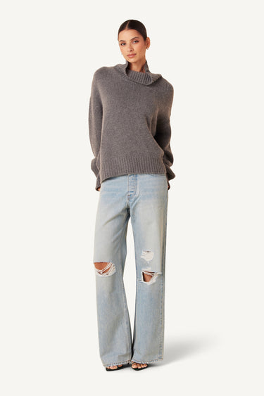 SCARLETT CASHMERE TURTLENECK SWEATER | THUNDER