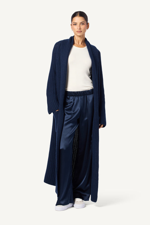 EDEN CASHMERE DUSTER WITH POCKETS | MIDNIGHT NAVY