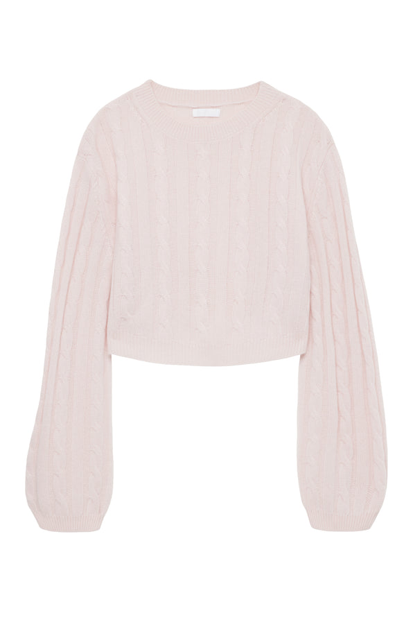 EMMANUEL CABLE KNIT SWEATER | POWDER PINK